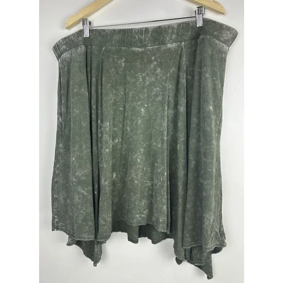 Torrid Handkerchief Mini Skirt Super Soft Washed Olive Plus Size 3 3X Grunge - Picture 10 of 11
